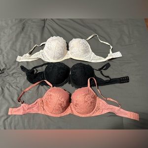 3 victoria secret bras 36d
